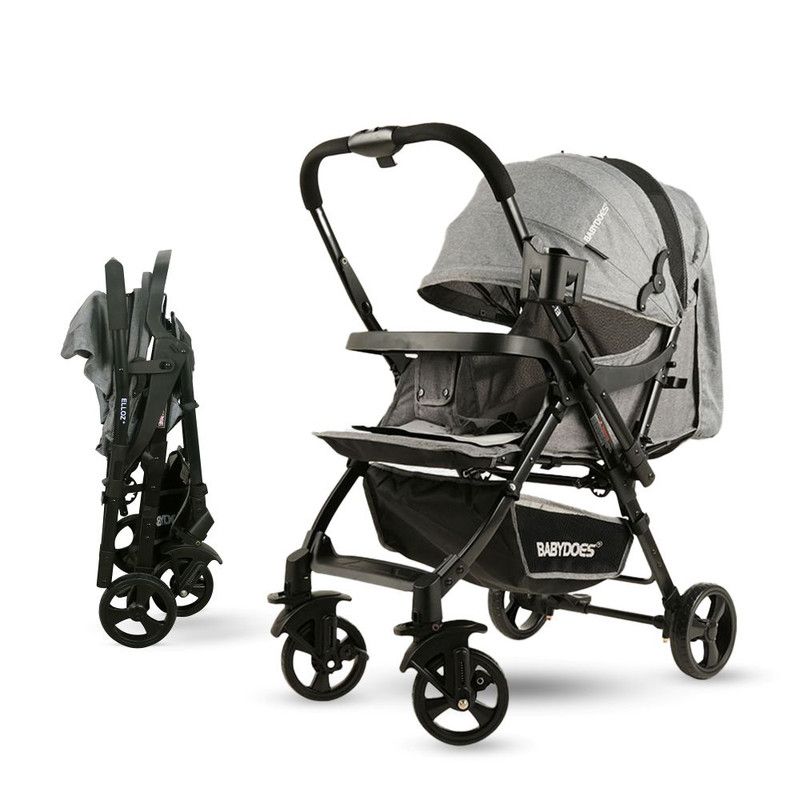 Babydoes - Elloz + Baby Stroller Reversible Handle - Grey