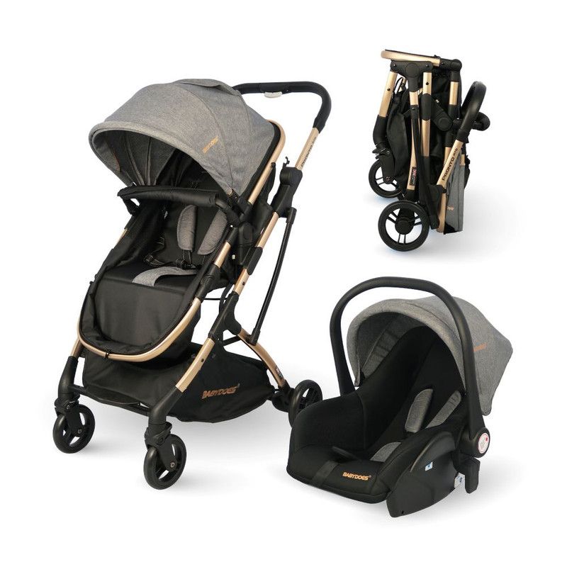 Babydoes - Pronto Rts Reversible Travel System  - Mid Grey