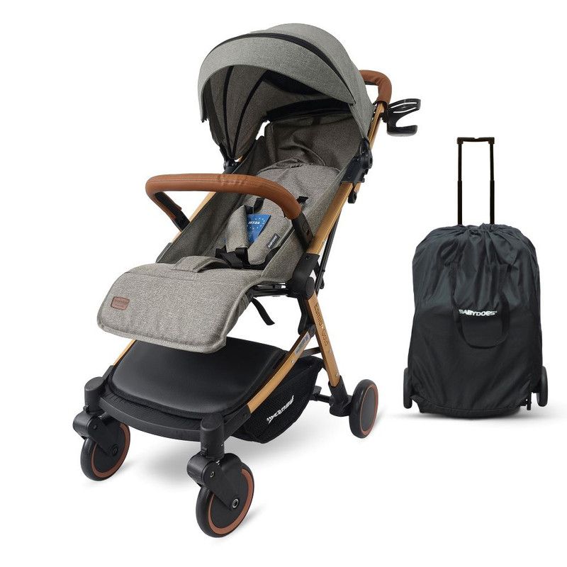 Babydoes - Esmio Gold Travel Lite Baby Stroller - Grey