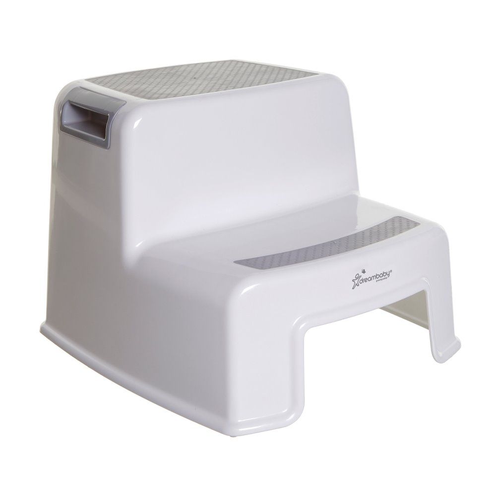 Dreambaby - 2-UP Toddler Step Stool, Slip Resistant - White & Grey