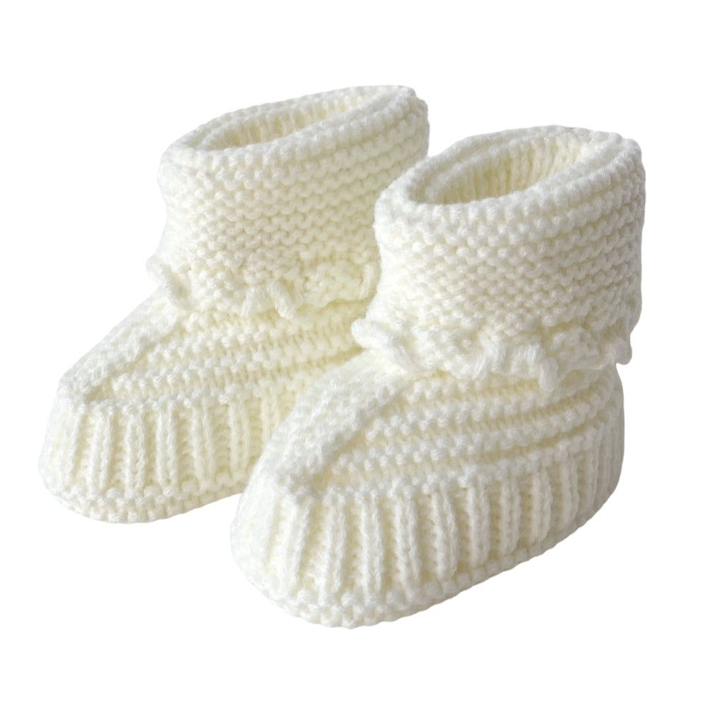 Baby Boss - Knit Baby Booties - White