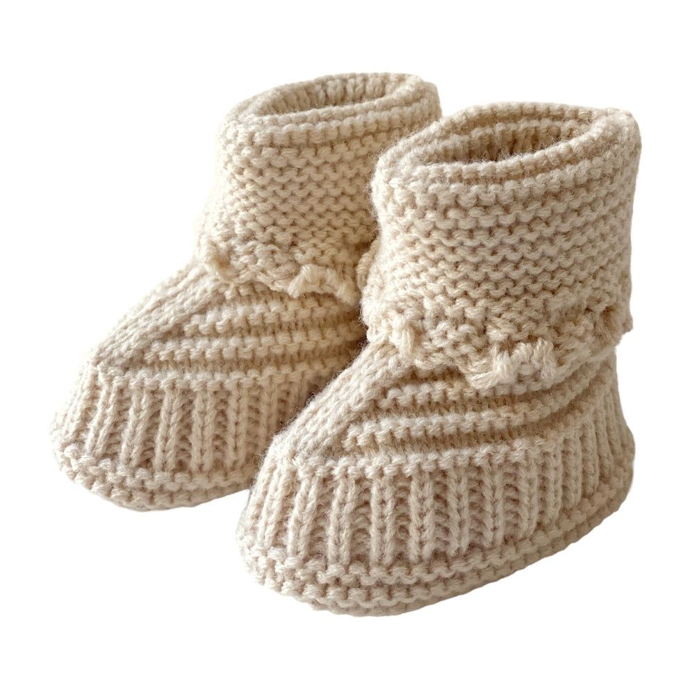 Baby Boss - Knit Baby Booties - Beige