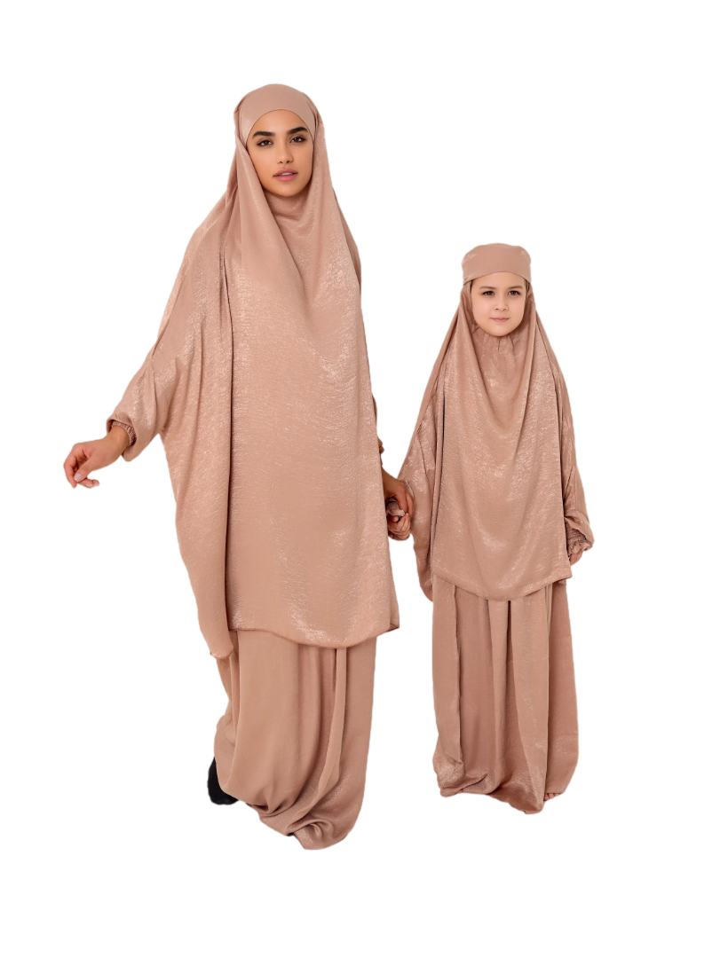 The Modest Company - 4pc-Set - Matchi Jilbab Top And Skirt - Honey Velvet