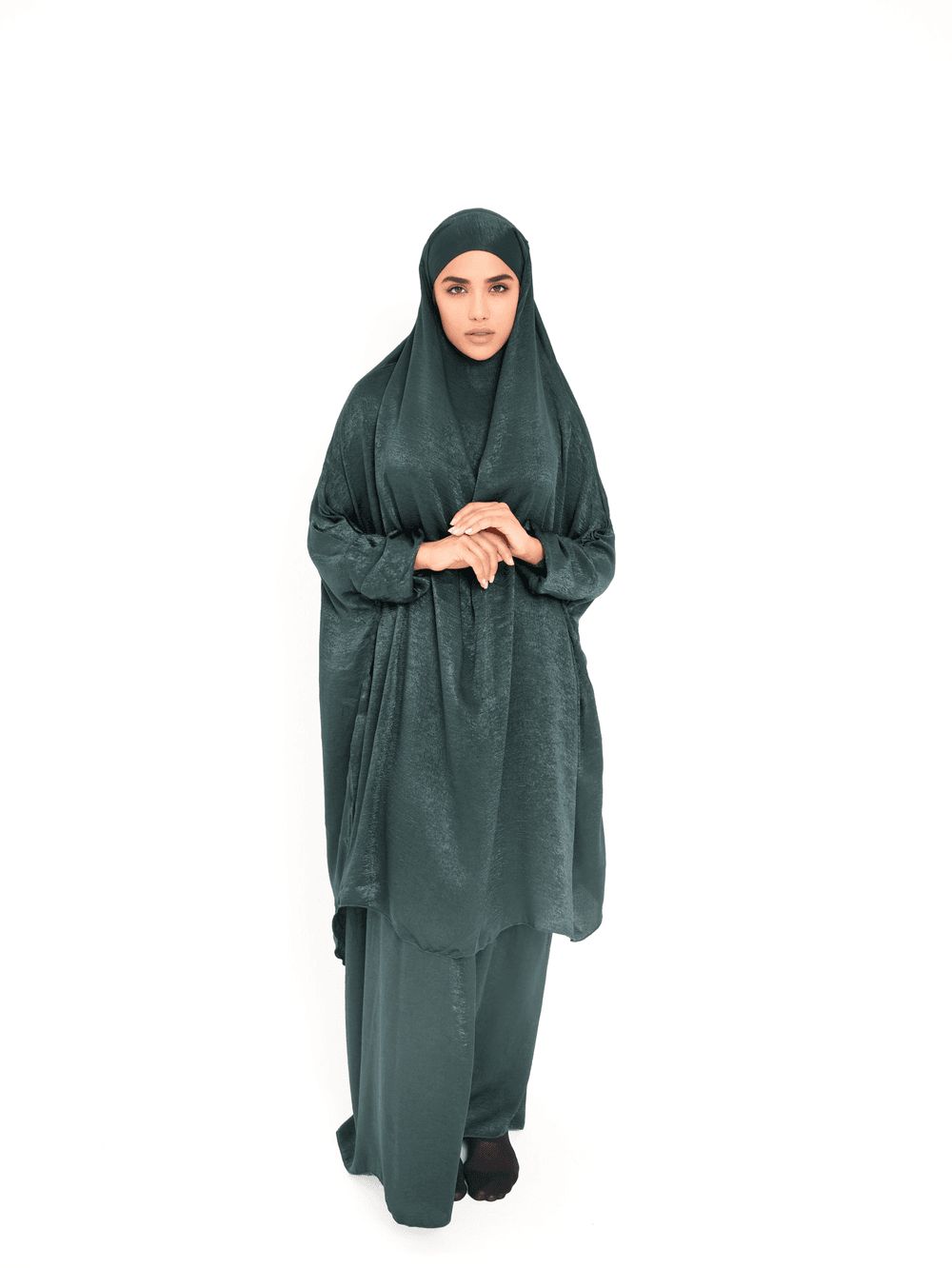 The Modest Company - 2pc-Set - Jilbab Dress - Dark Green Velvet