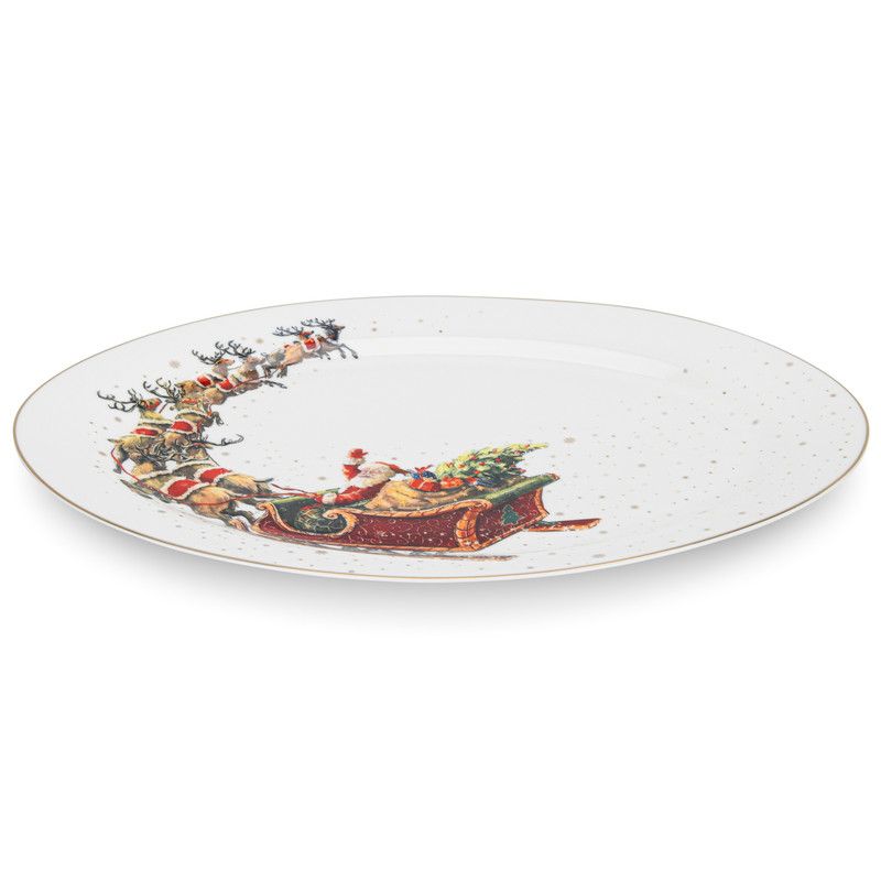 Fissman - Christmas Collection Oval Bone China Plate - 35 cm