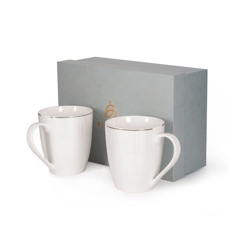 Fissman - Nice Series Porcelain Mug Set - White - 360 ml - Pack of 2