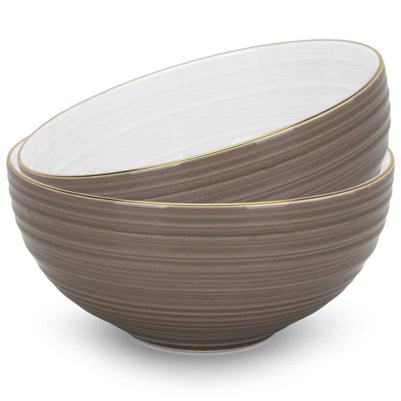 Fissman - New Bone China Bowls - 620ml - Brown - 2 Pcs