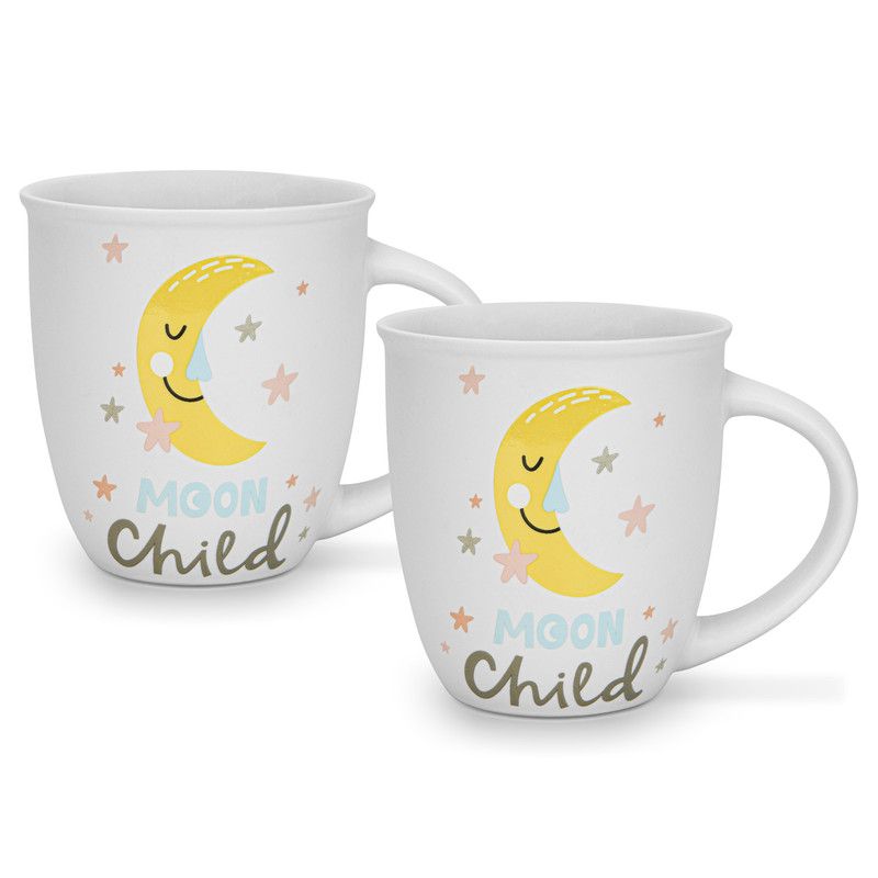 Fissman - Moon Child Printed Coffee Mug Set - 380 ml - Pack of 2