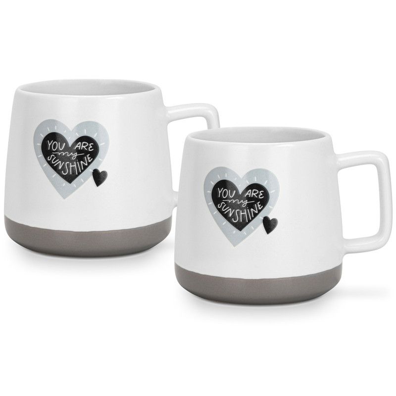 Fissman - My Sunshine Printed Coffee Mug Set - 400 ml - Pack of 2