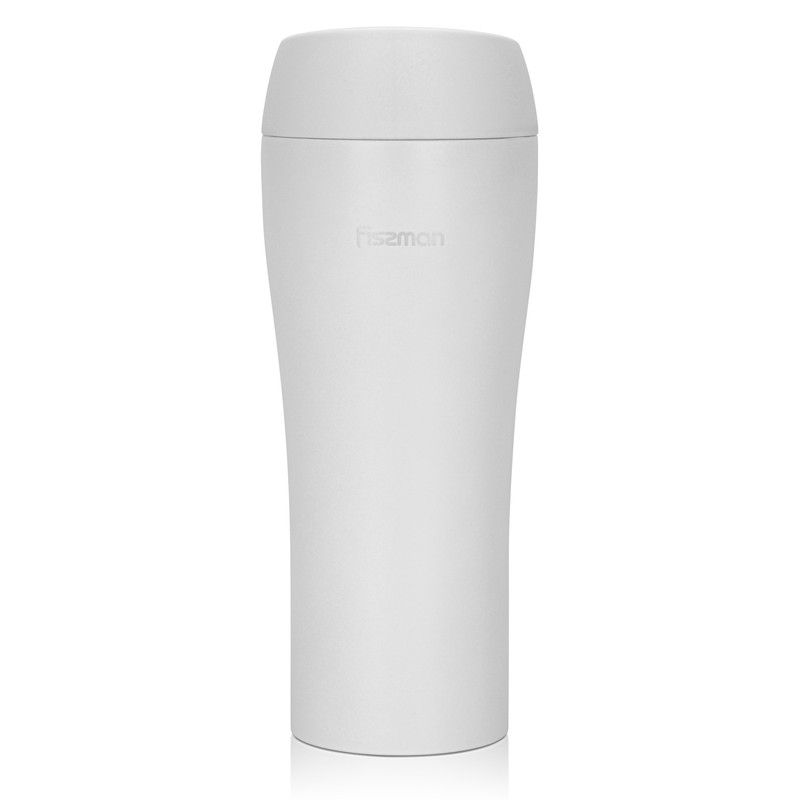 Fissman - Double Wall Vacuum Travel Stainless Steel Mug - White - 420ml