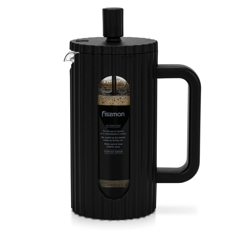 Fissman - Borosilicate Glass French Press Coffee Maker - Black - 350 ml