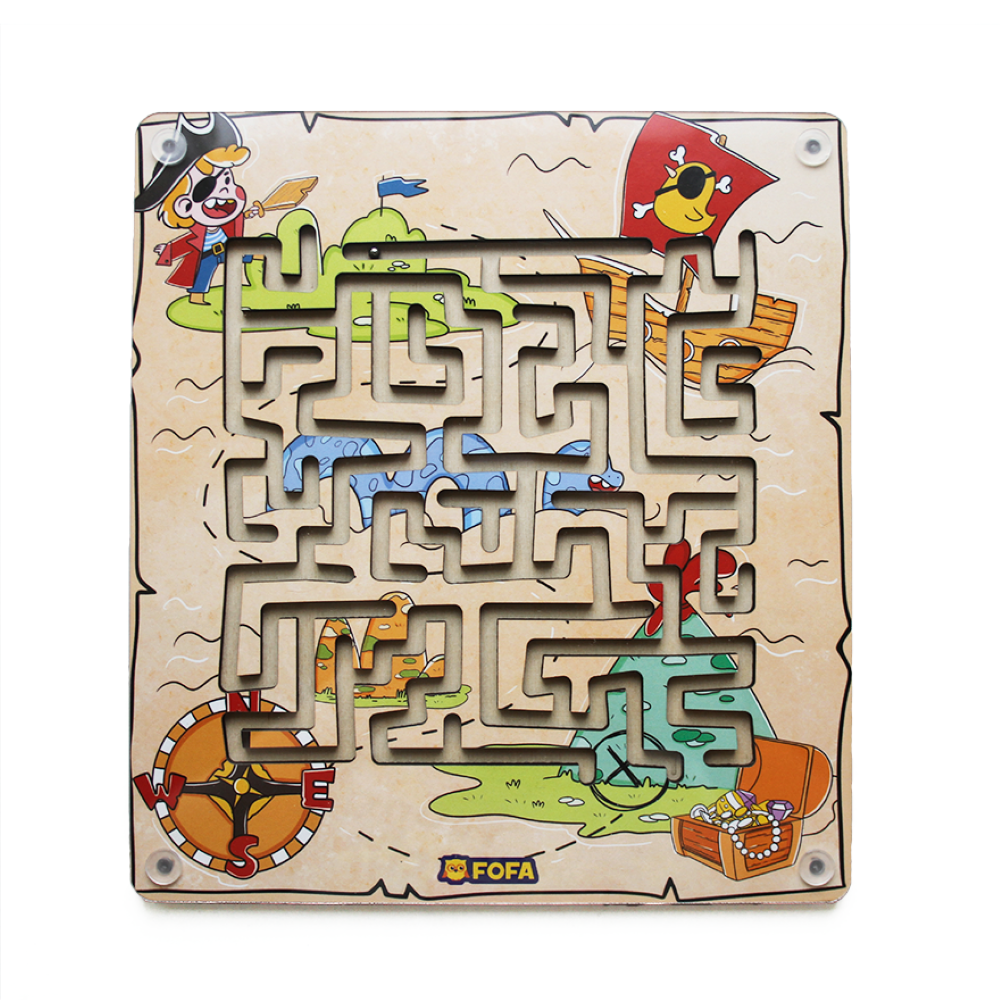 Fofa - Wooden Toy Maze Puzzle With A Small Ball - Map