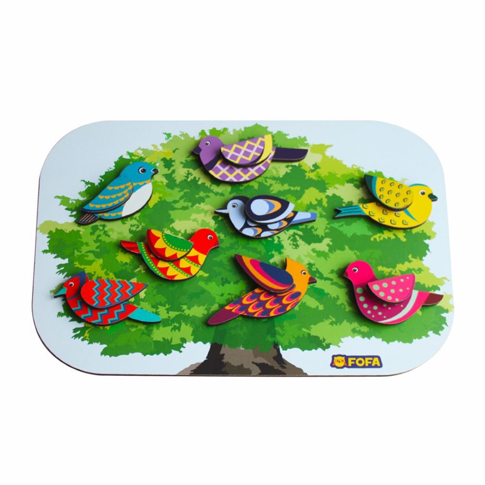 Fofa - Wooden Educational Board With Velcro - Birds