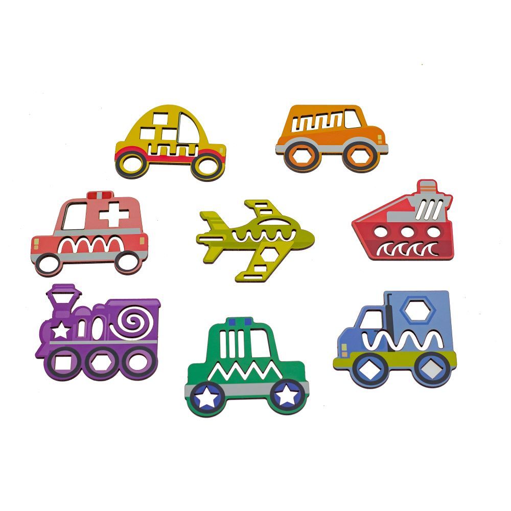 Fofa - Educational Board Stencil Wooden Cars Toy