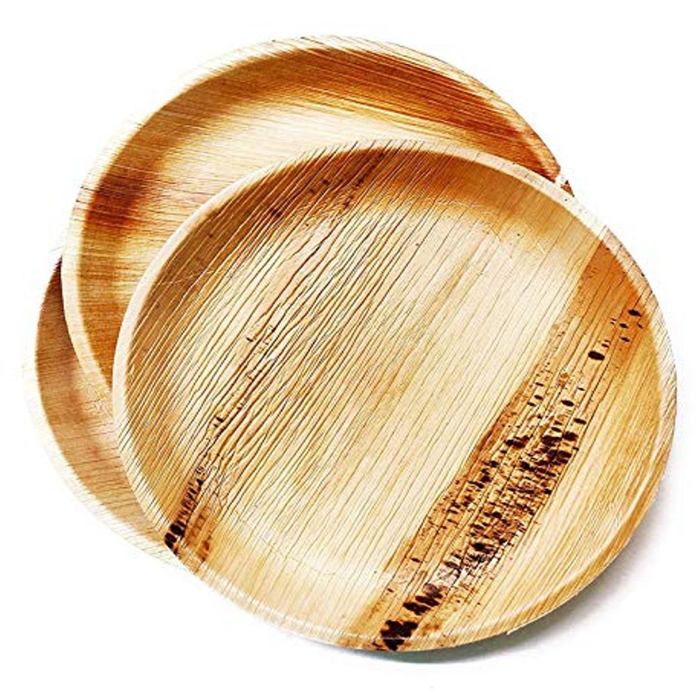 Piya's Planet - Areca Leaf Round Shallow Plate - Pack of 25 - 10-Inch