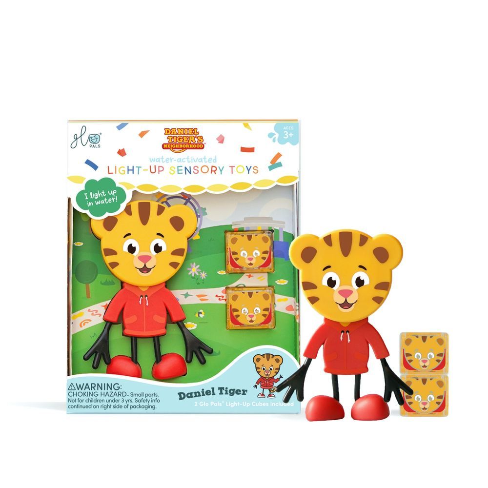 Glo Pals - Daniel Tiger character-1 & light up baby kids bath toys glow cubes-2 - Yellow