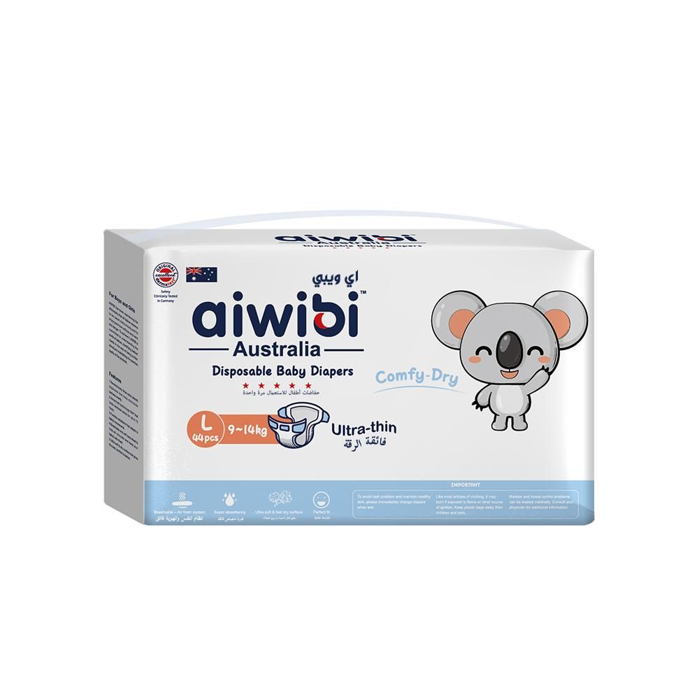 Aiwibi - Comfy Dry Baby Diapers - 9-14kg - 44pcs - Large