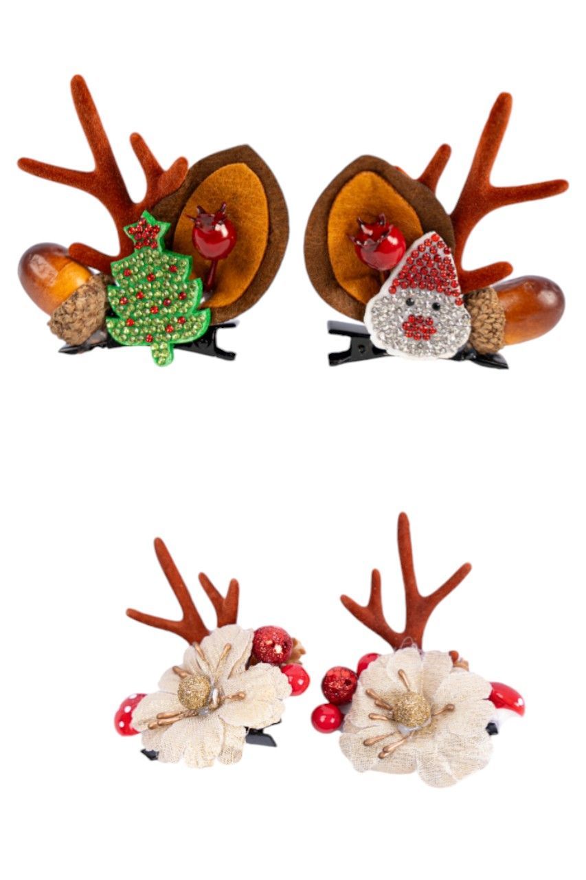 D' Daniela - 2 Pairs Of Christmas Hair Clips - Set A