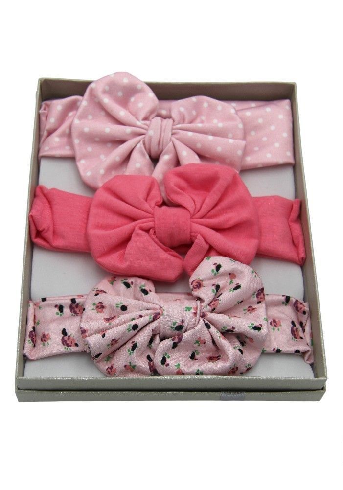 Bambimici - Olivia Headband Ribbon - Pink - 3 Pcs