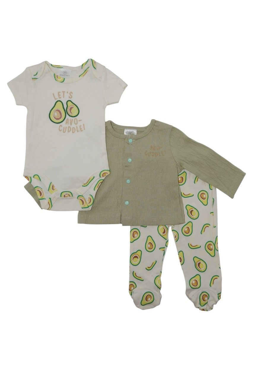 Bambimici - Avocado Print Short Sleeve Bodysuit - Olive Green