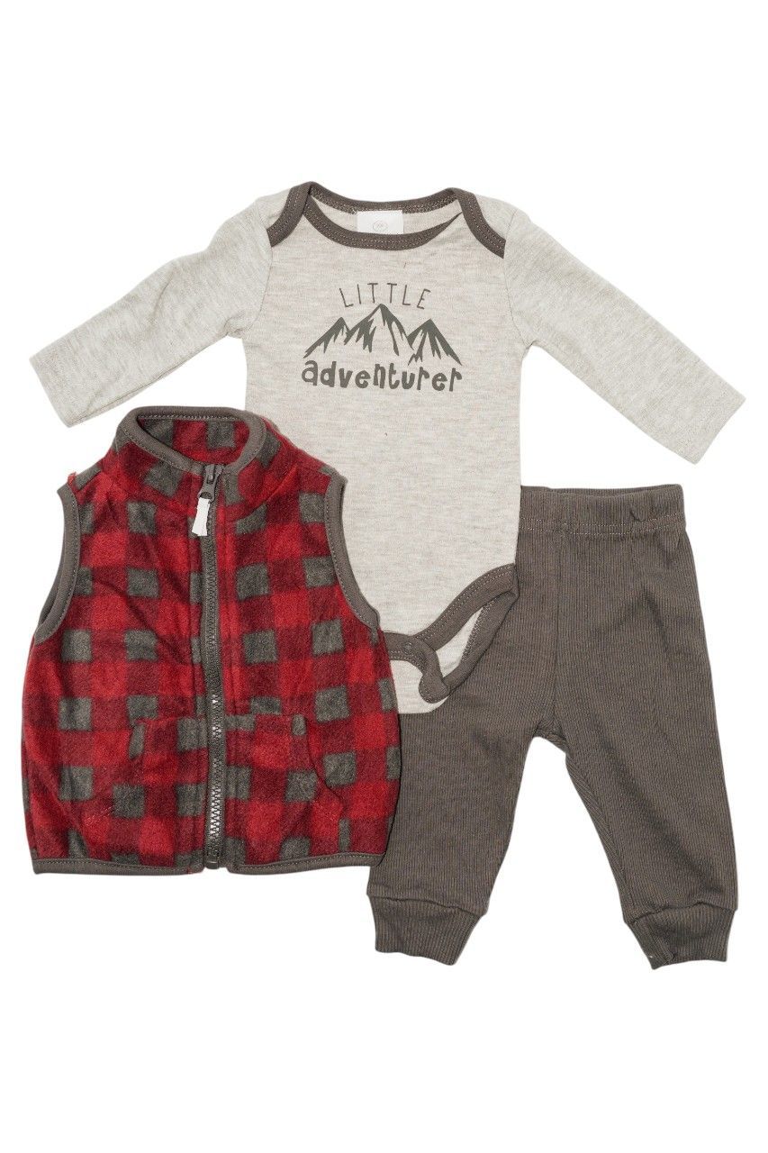 Bambimici - 3pc-Set - Baby' Mountain Print Bodysuit With Zipper And Pyjama - Multicolor