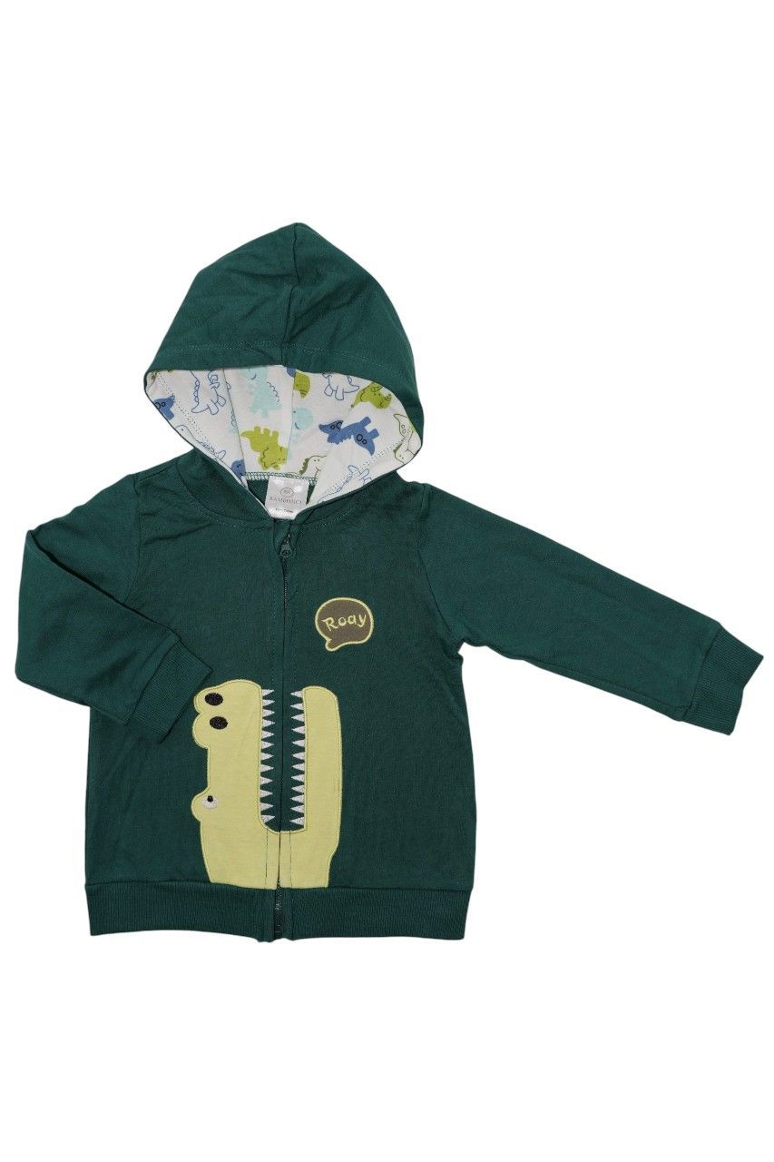 Bambimici - Boy's Crocodile Printed Hoodie - Green