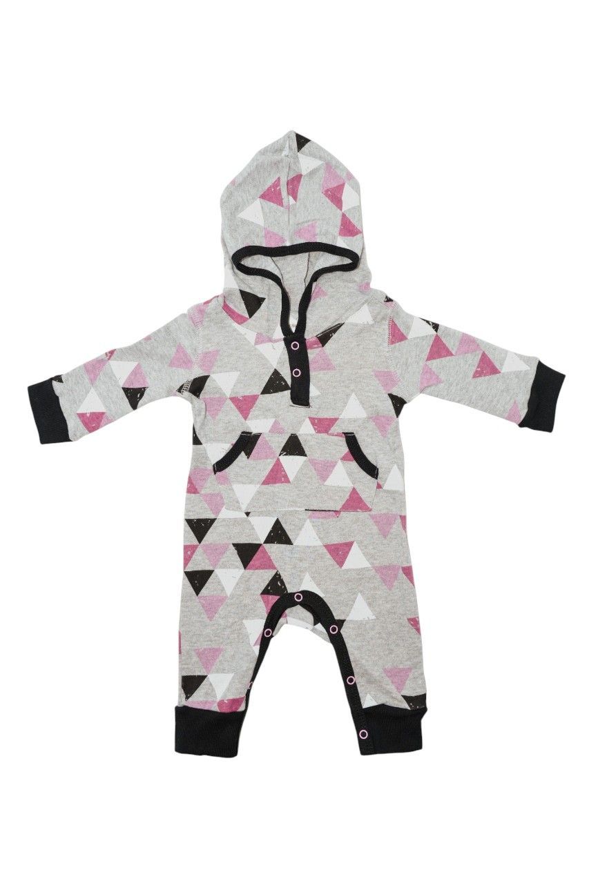 Bambimici - Baby' Shape Print Bodysuit With Hoodie - Multicolor