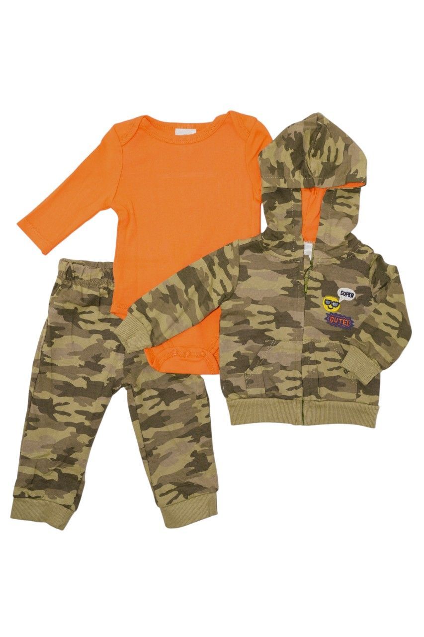 Bambimici - 3pc-Set - Baby' Army Print Hoodie Set - Multicolor