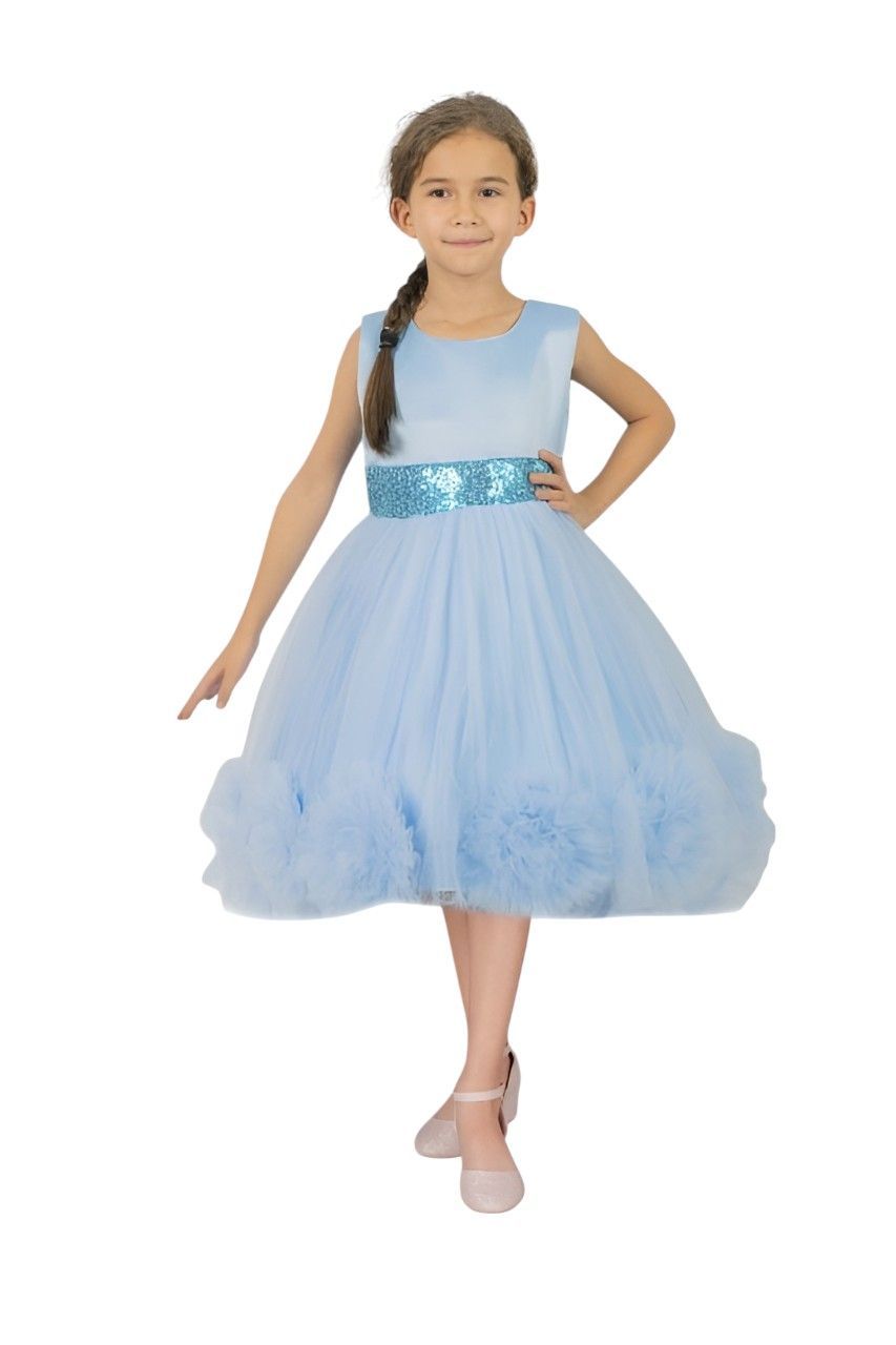 D' Daniela - Layered Tutu Gown Party Dress - Light Blue