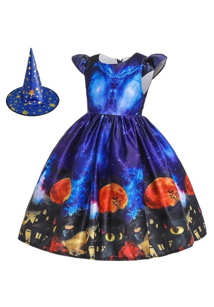 D' Daniela - Halloween Printed Dress - Blue