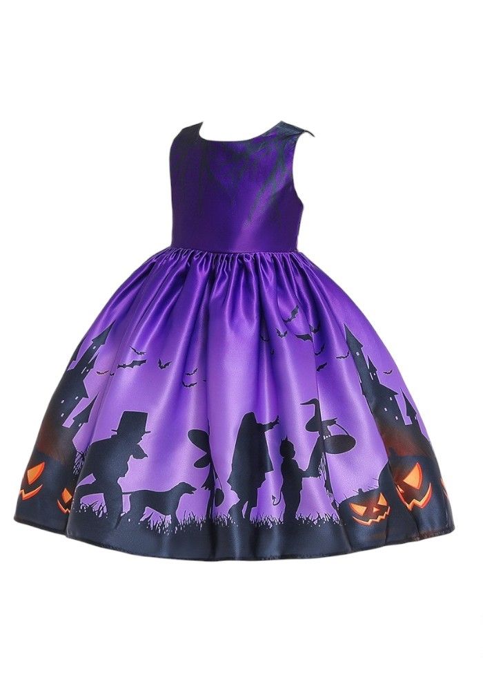 D' Daniela - Halloween Carnaval Printed Dress - Purple