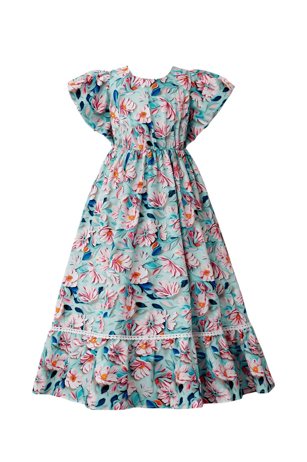 D' Daniela - Enchanted Florals Abaya Dress - Multicolor