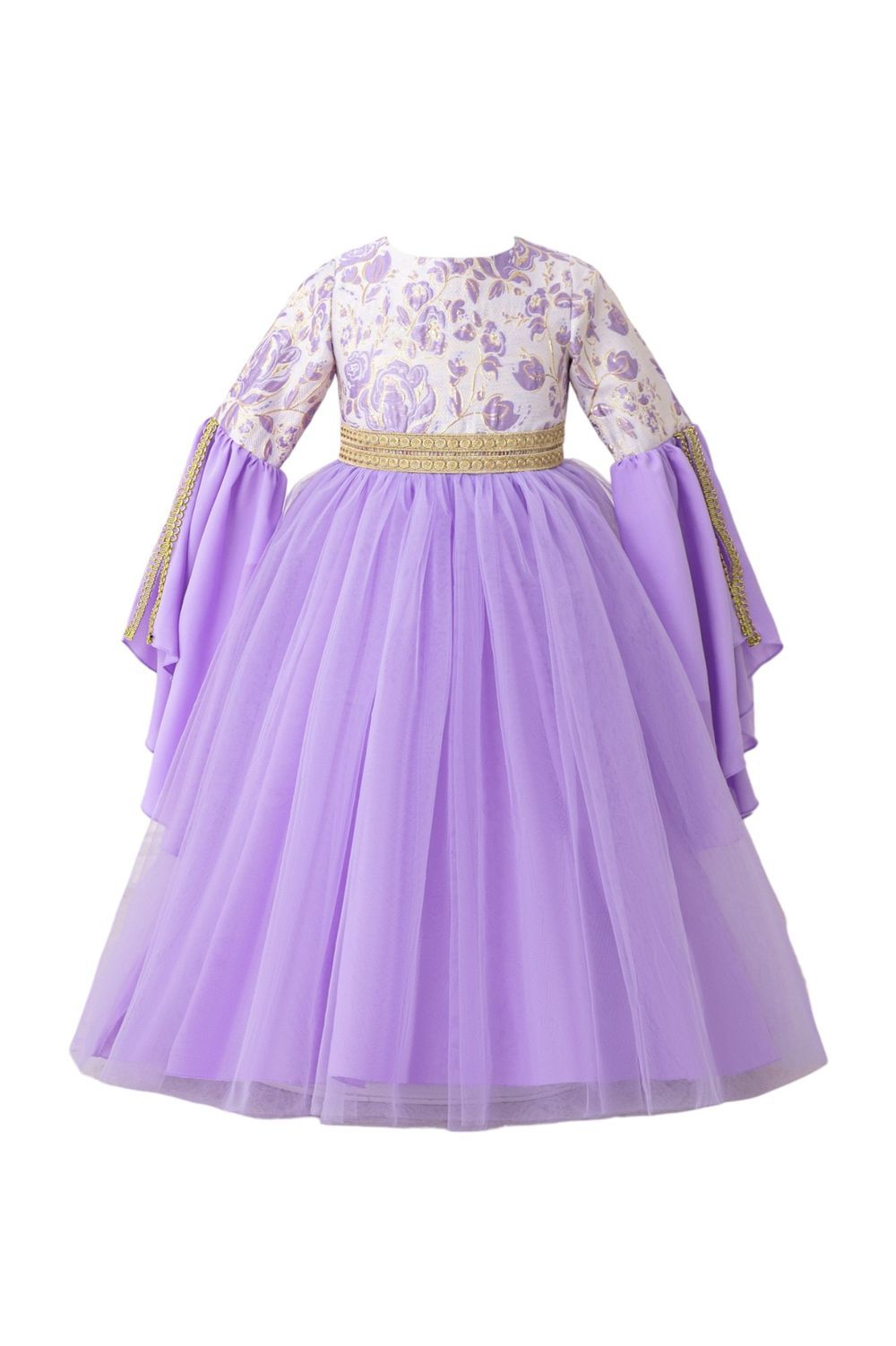 D' Daniela - Girl's Blossom Jalabiya Dress - Purple