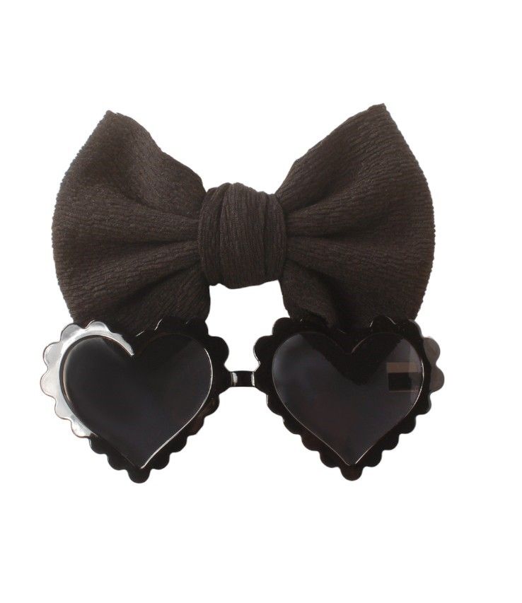 D' Daniela - Aisha Glasses & Bow Barrette Ponytail Set - Black