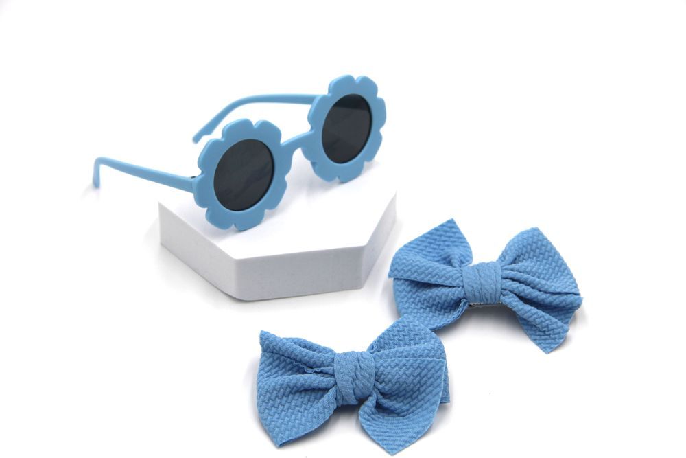 D' Daniela - Dana Glasses and Bow Barrette Clip Set - Blue