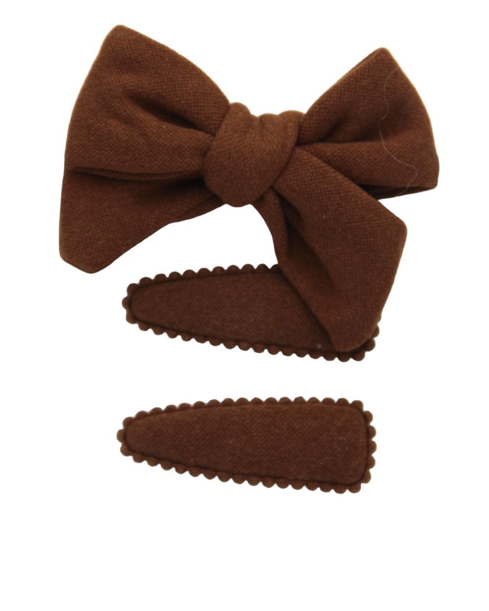 D' Daniela - Sara Ribbon Bow Clip Set - 3pcs - Dark Brown