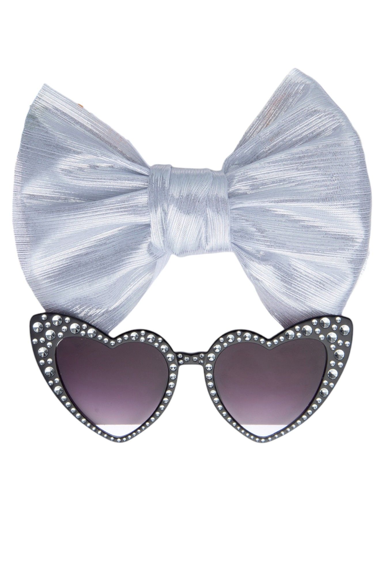 D' Daniela - Freya Glasses And Bow Barrette Clip Set - Purple