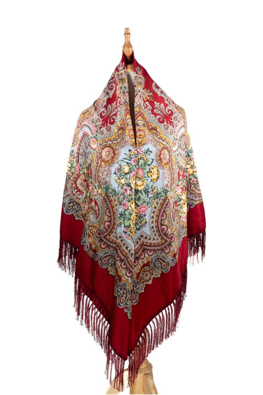 D' Daniela - Kamilla Womens Cotton Long Tassel Print Shawl