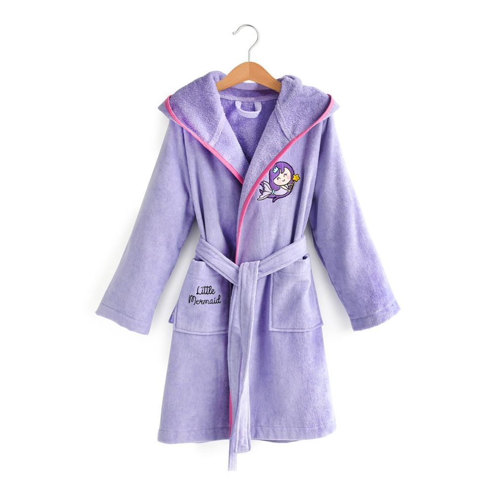 Milk&moo - Little Mermaid Kids Bath Robe - Purple