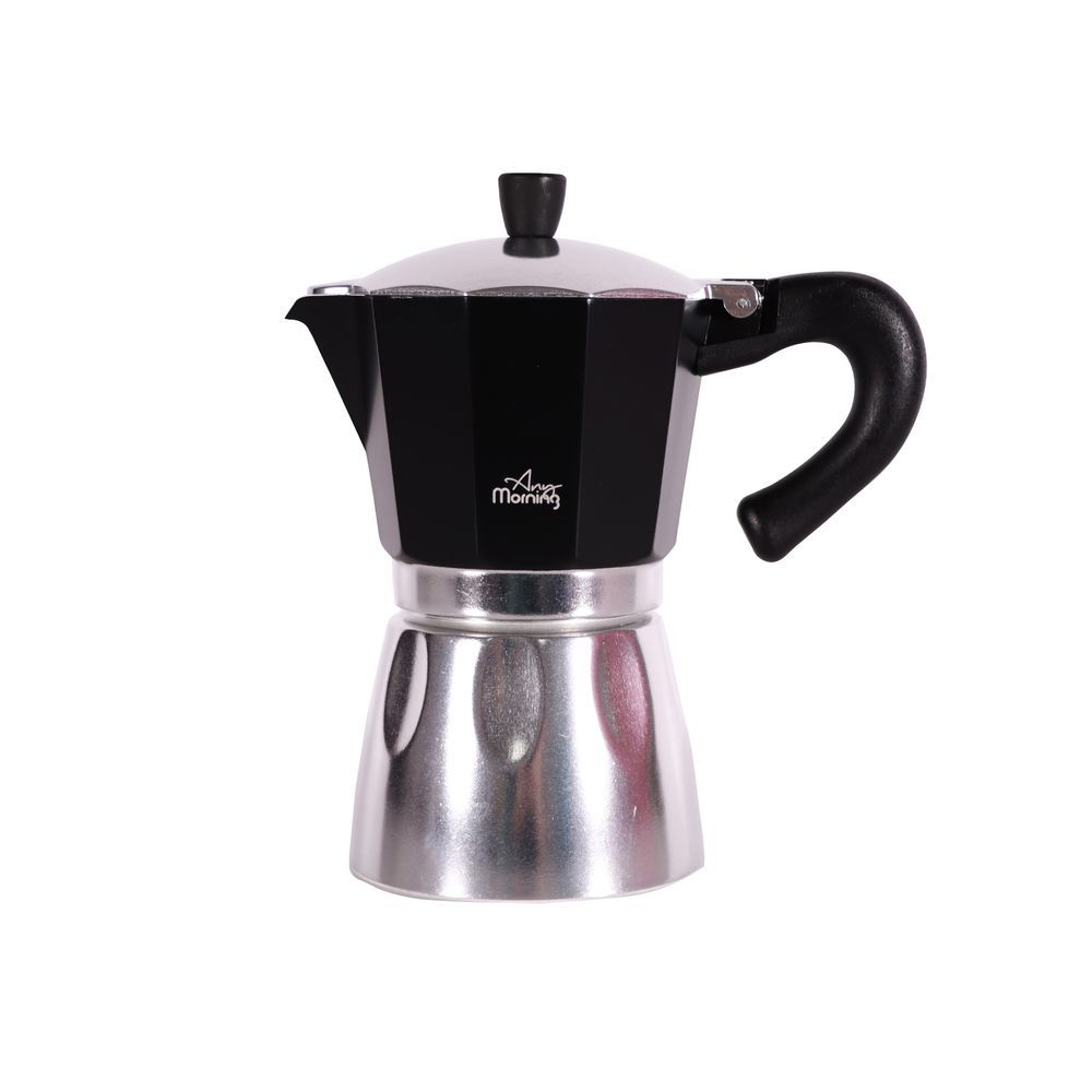 Any Morning - Stovetop Espresso Aluminum Moka Pot - Black - 240ml