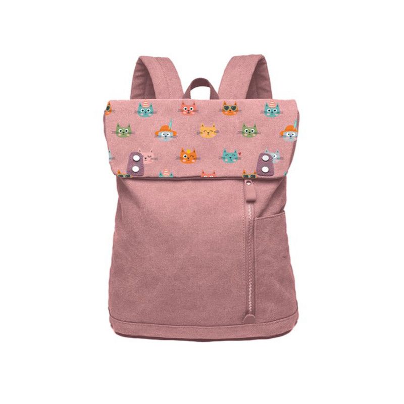 Biggdesign - Cats Vintage Laptop Backpack - Pink - 16.5-Inch