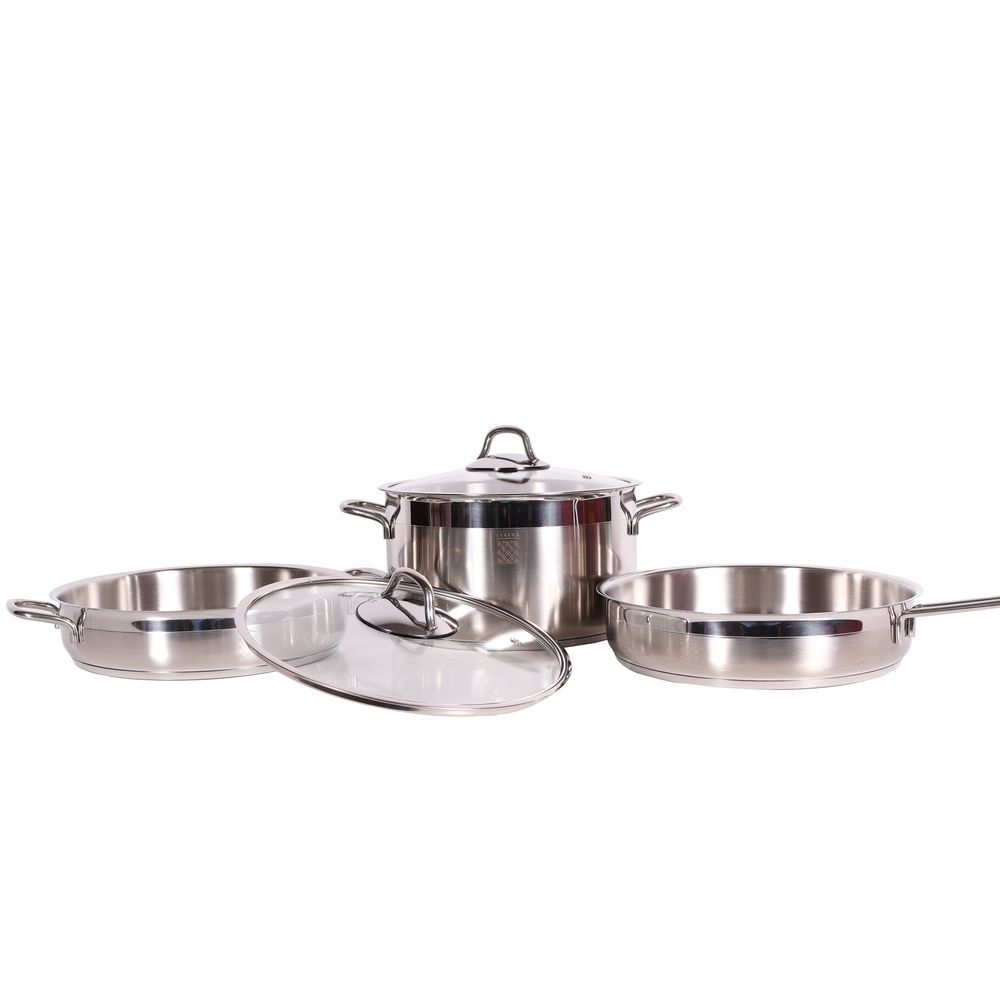 Serenk - Modernist Stainless-Steel Pots and Pans Set - 5pcs