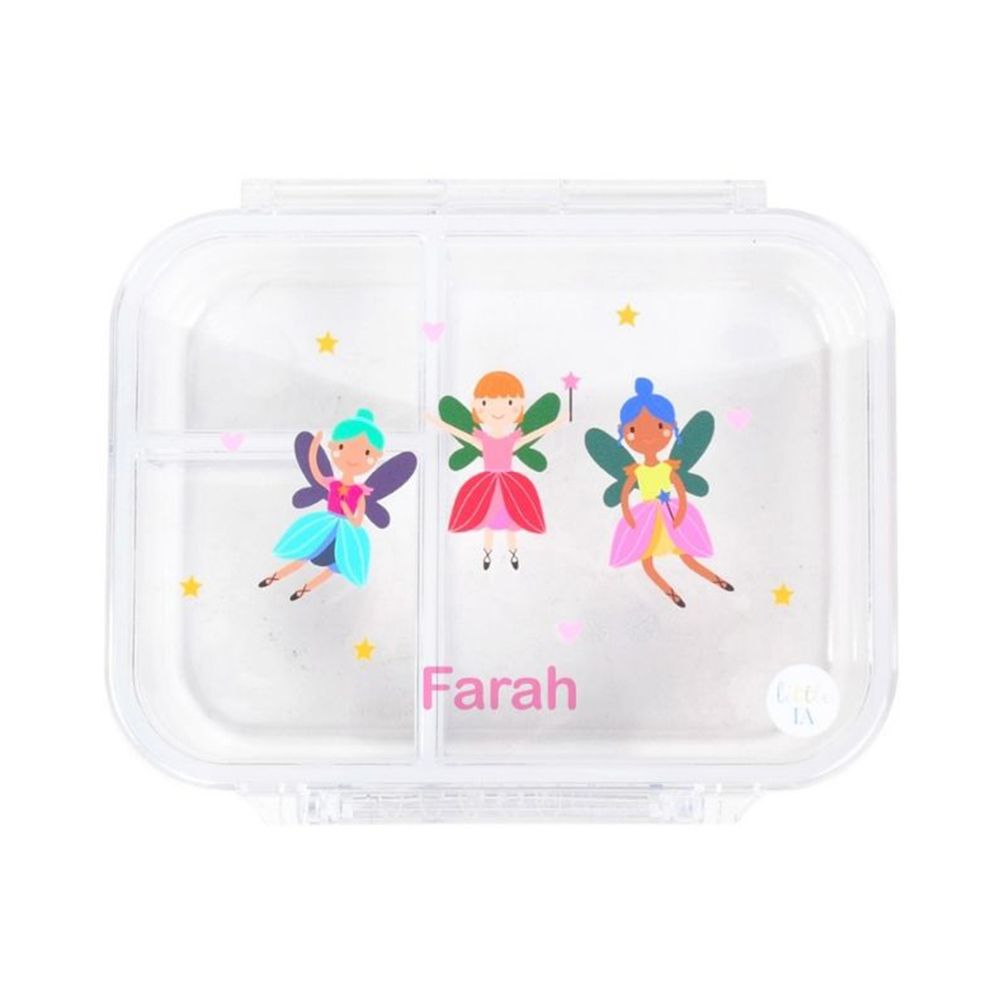 Little IA - Personalized 3 Compartment Magical Fairy Snack Box - Pink