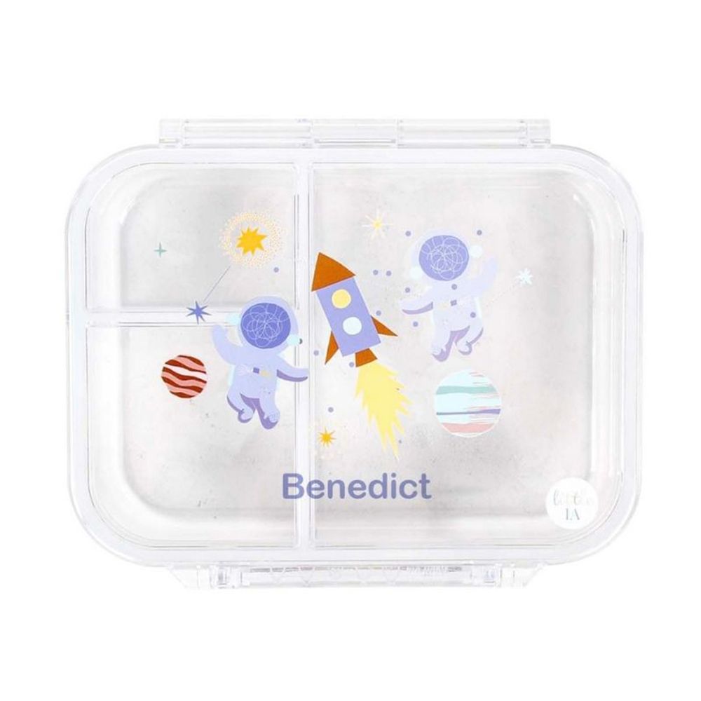 Little IA - Personalized 3 Compartment Cosmic Explorer Snack Box - Blue