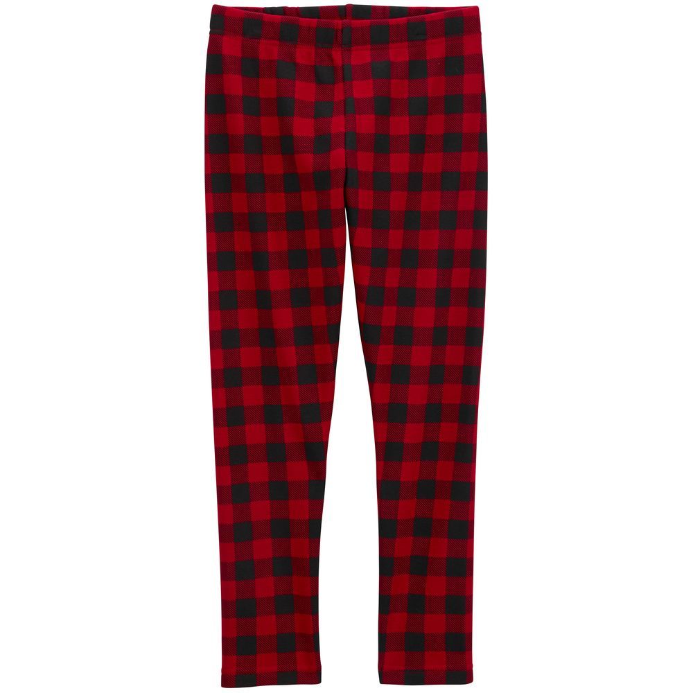 Carters - Plaid Cozy Fleece Leggings - Red