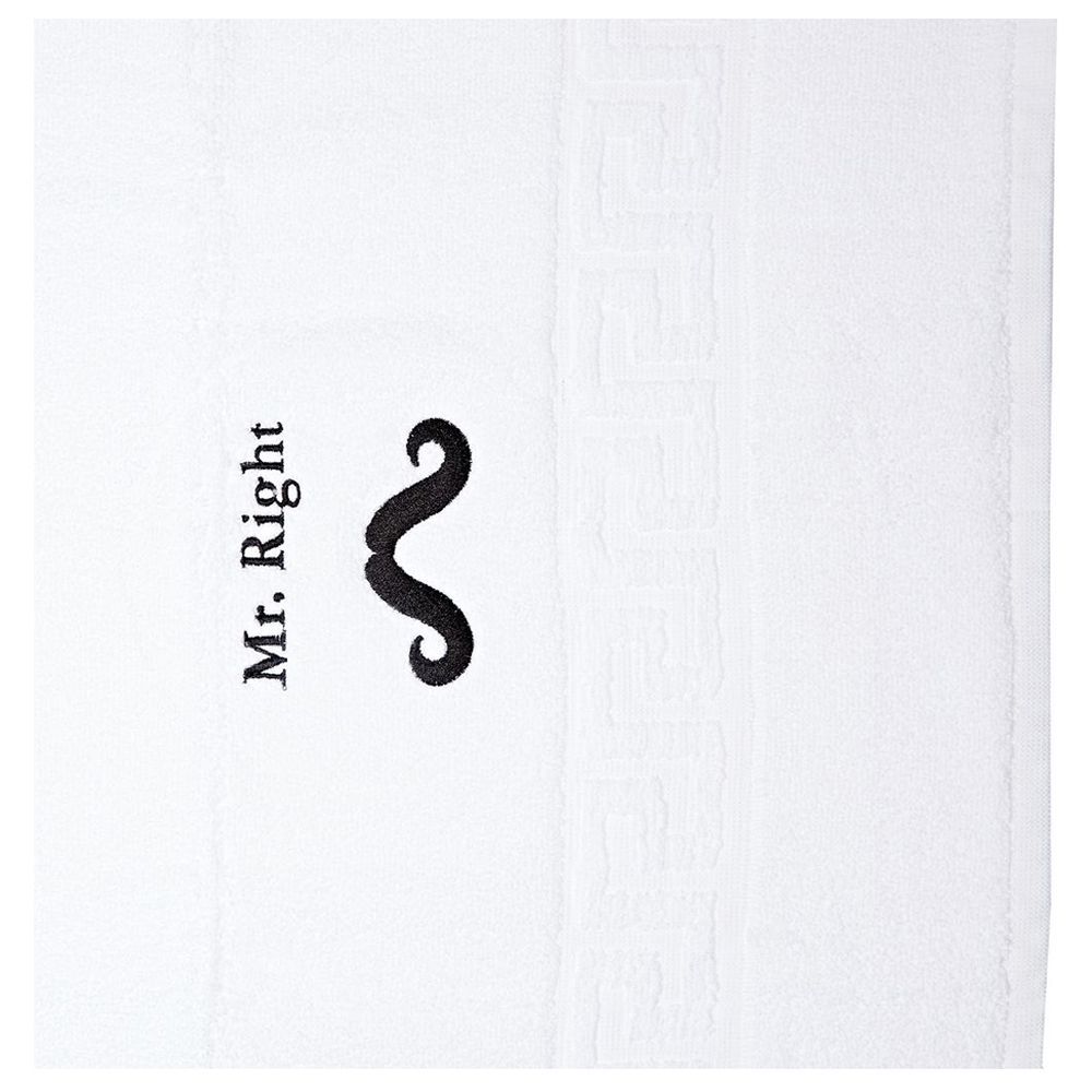 BYFT - Premium Mr. Right Hand Towel - White