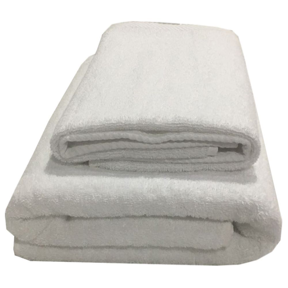 Byft - Twill Hem Bath Set - White - 2pcs