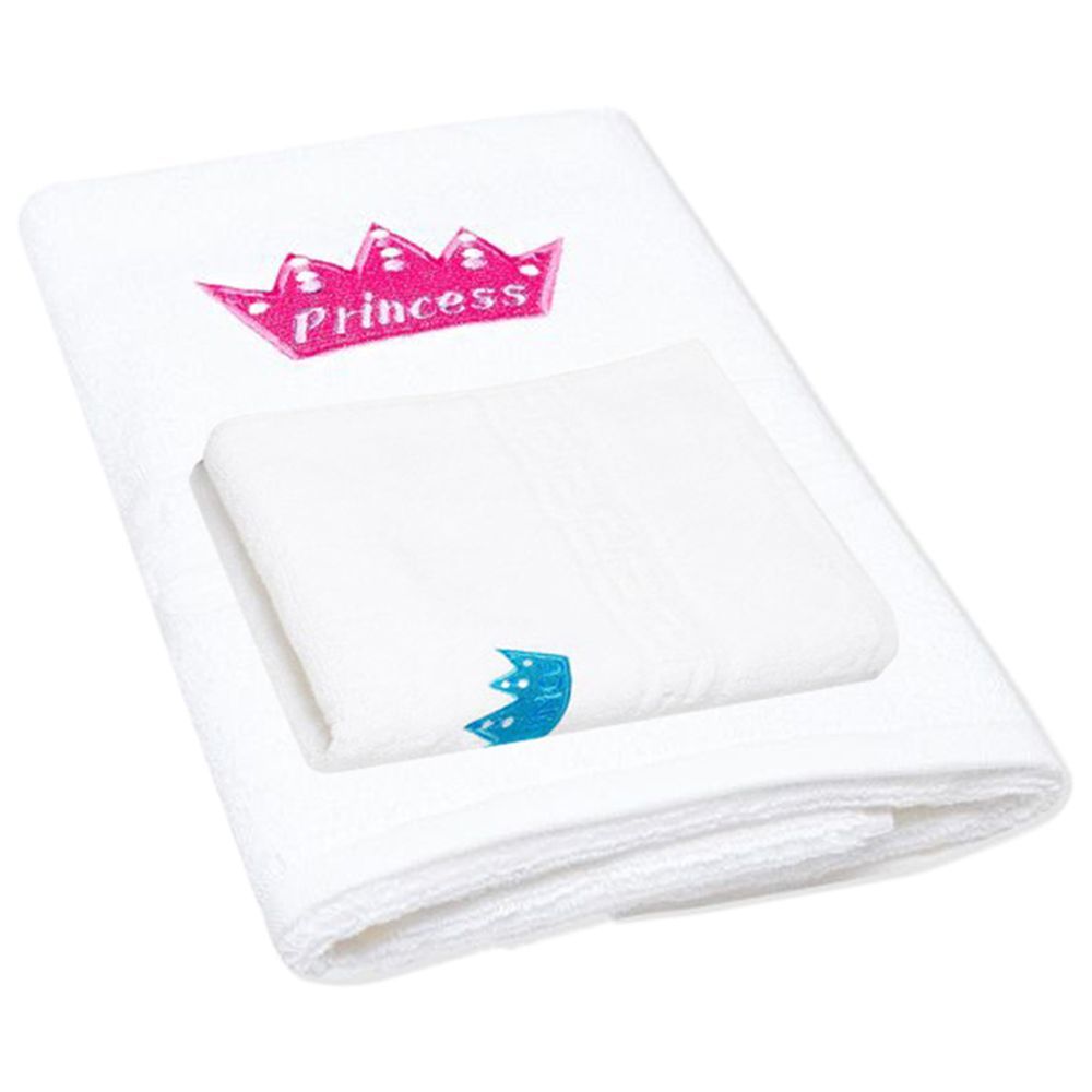 Byft - Premium Prince And Princess Bath Towel Set - 2pcs