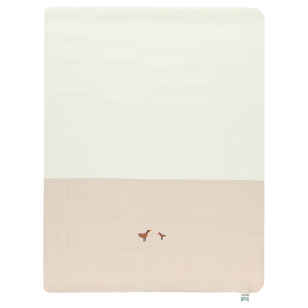 Trixie - Cot Sheet - Babbling Birds - Off-White