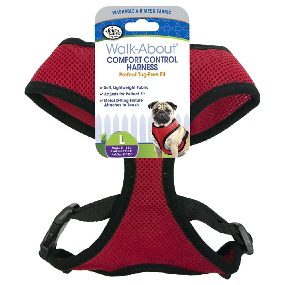 Four Paws - Comfort Control Dog Harness - Red - L